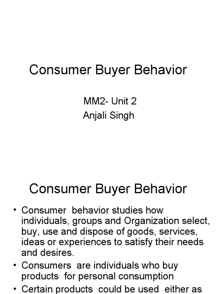 BBA 303-Marketing Management-Slides 2 | PDF | Consumer Behaviour | Behavior