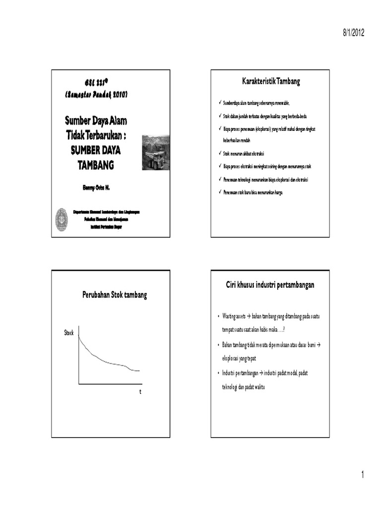 Materi Tambang Kuliah Ekosum SP 2012 PDF | PDF