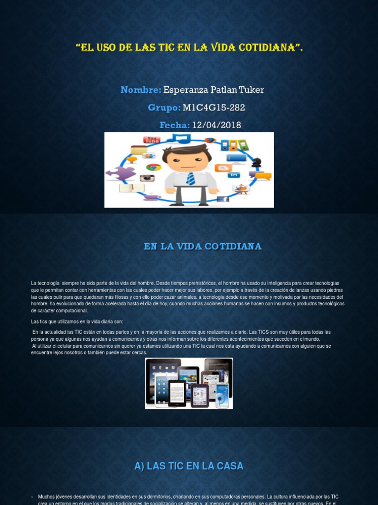 El Uso de Las TIC en La Vida Cotidiana | PDF | Tecnología de ...