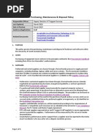 IT Purchasing, Maintenance & Disposal Policy: Responsible Officer: Last Updated: Date of Review: Audience/Application