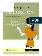 Teoria de La Educacion - JAUME SARRAMONA (Reflexion y Normativa Pedagogica) Cap. 1