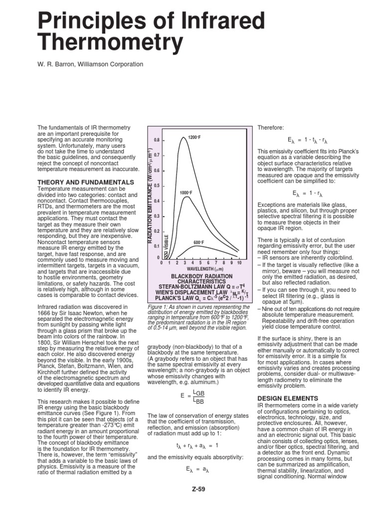 Principles of Infrared Thermometry PDF Infrared Thermometer