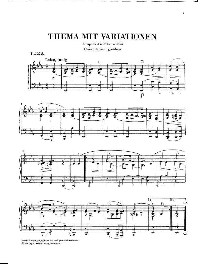 Ghost Variations Schumann : Schumann’s Final Piece: The ‘Ghost ...