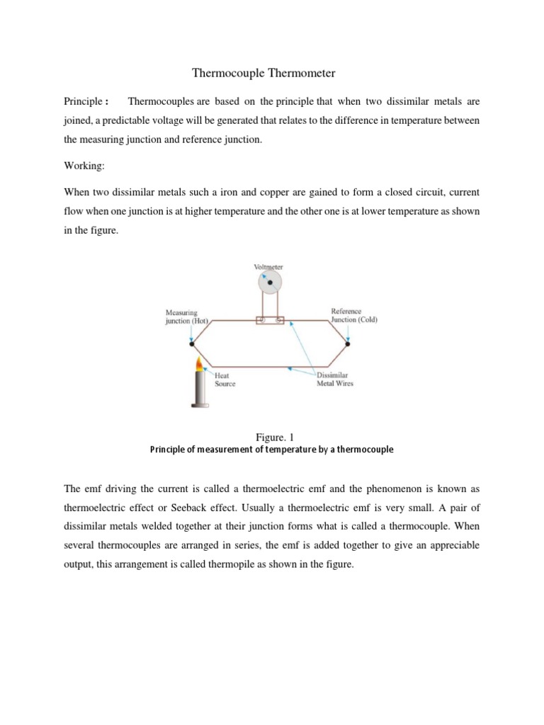 Thermocouple Thermometer: Principle of Measurement of Temperature by A ...