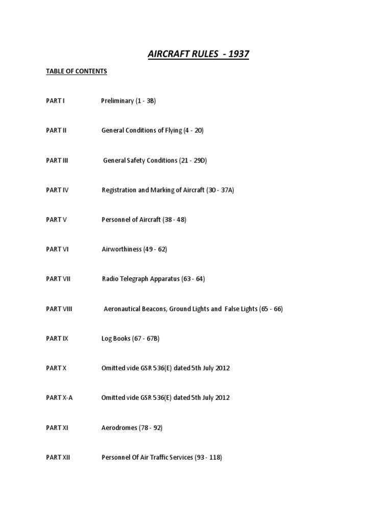Aircraft Rules 1937 PDF Aircraft Aviation