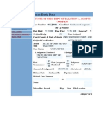 Certificate of Judgment Basic Data