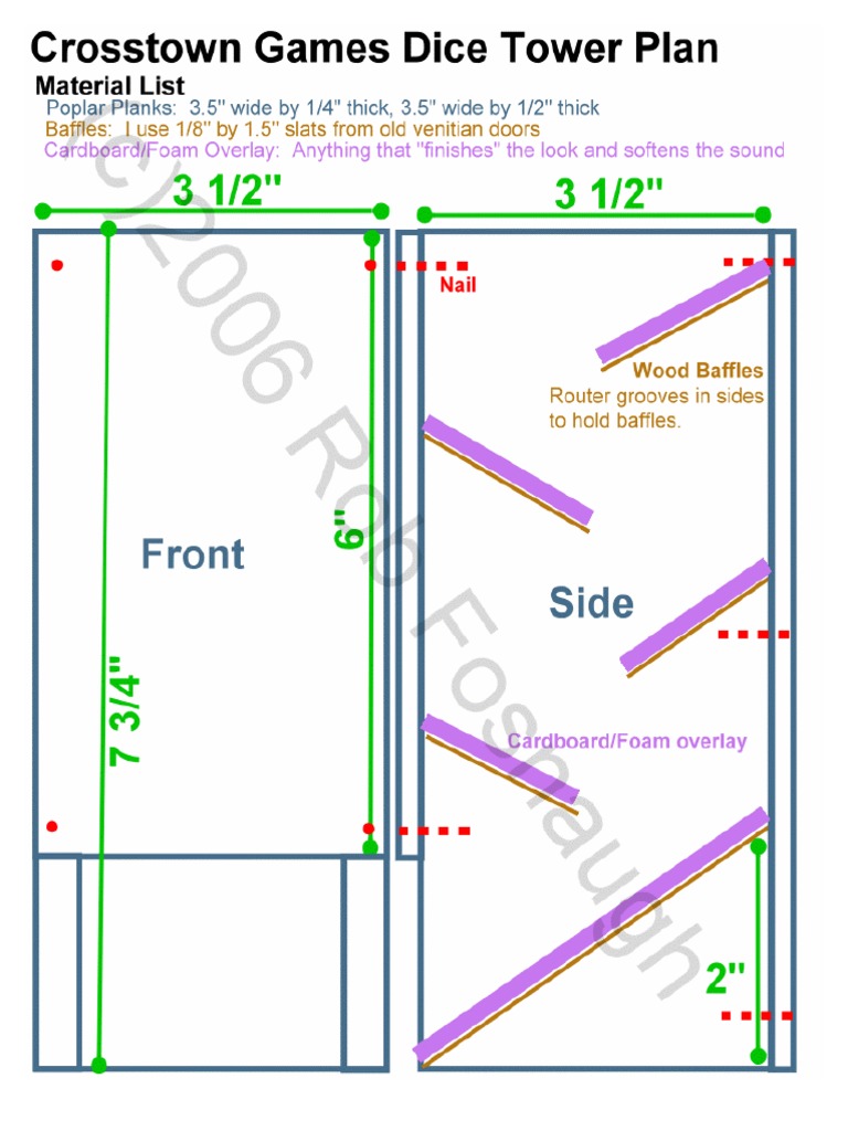 Crosstown Games Dice Tower Plans