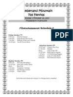 Fall Entertainment Schedule