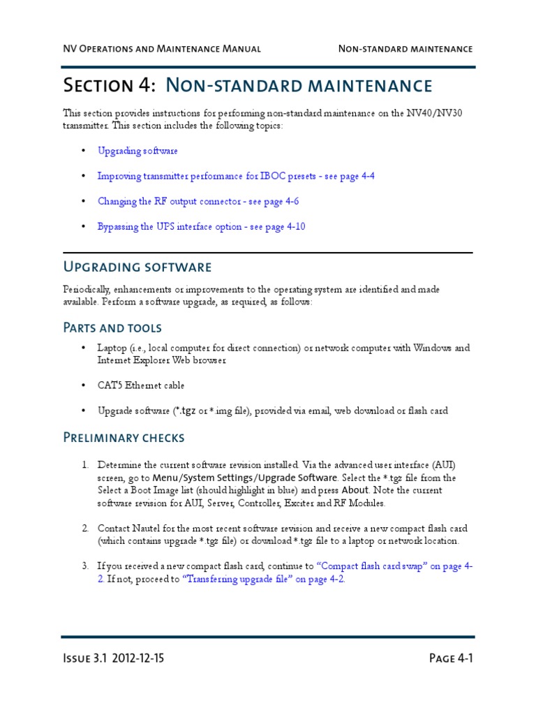 NV40/NV30 Transmitter Maintenance Guide | PDF | Ip Address | Computer ...