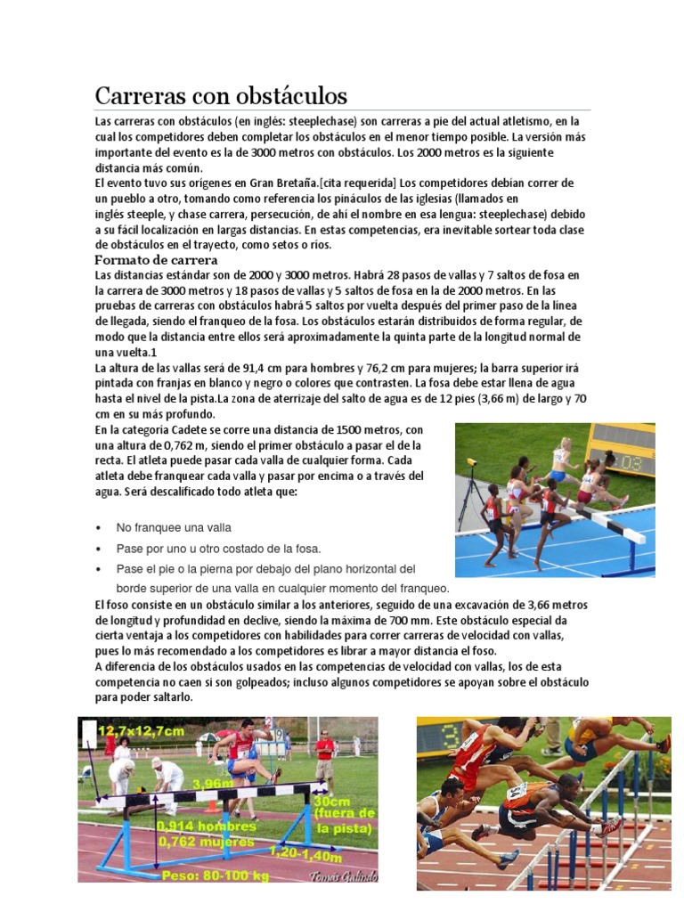Carreras Con Obstáculos | PDF | Deporte del atletismo | Deportes