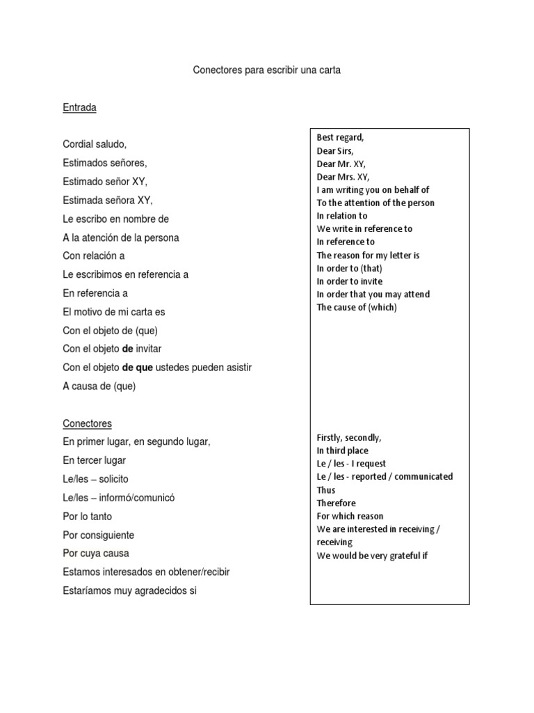 Conectores para Una Carta | PDF | Entretenimiento (general), image size:768x1024