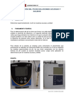 Determinación del pH en soluciones acuosas y sólidas