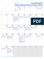 Hubspot National Holidays Calendar: 2018: Dom Lun Mar Mié Jue Vie S Á B