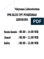 Jam Buka Pelayanan Laboratorium