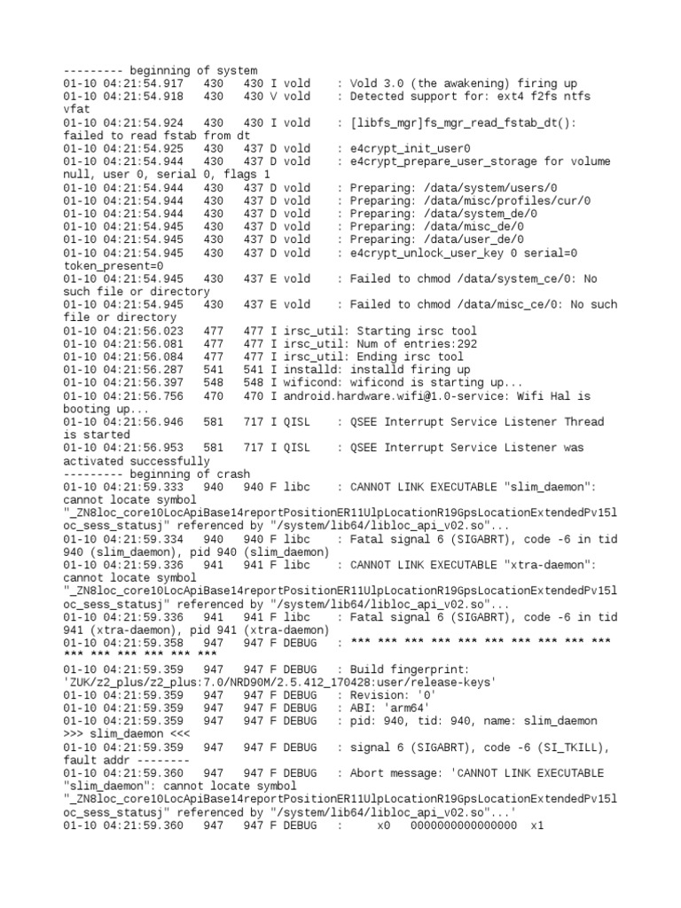 Android System Logger Crash Report | PDF | Computer File | System Software