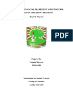 Research Proposal - The Role of Financial Statement in Invesment Decision