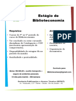 Cartaz Estágio - Biblioteconomia