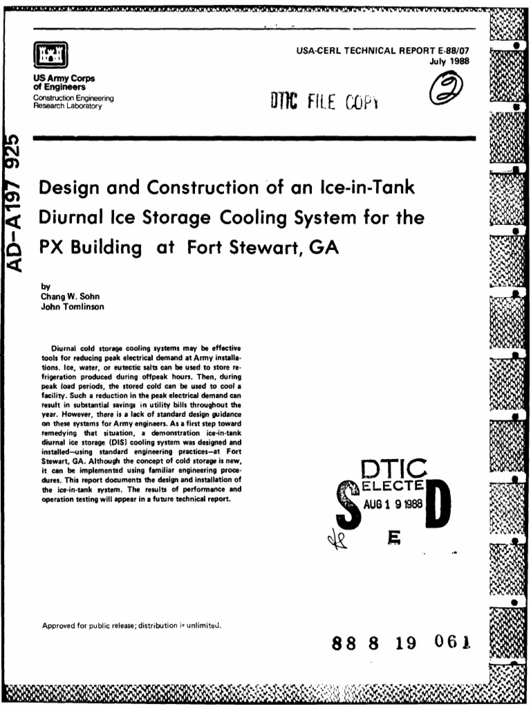 Ice Storage Cooling System Design at Fort Stewart | PDF | Air ...