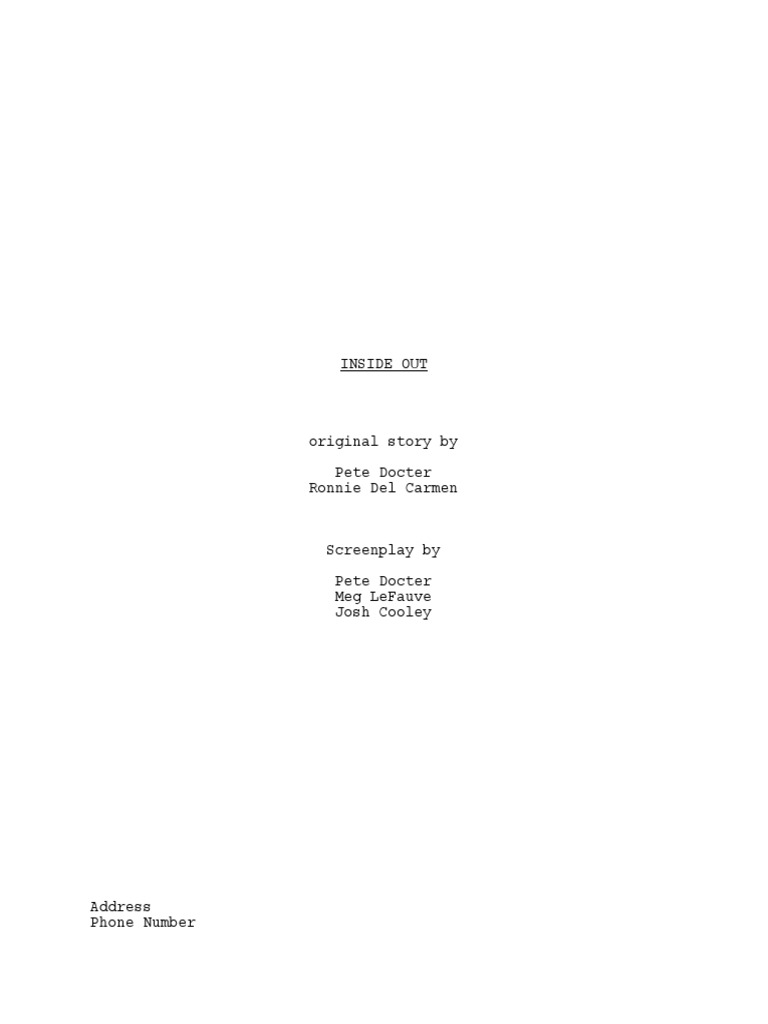 Inside Out Script PDF | PDF