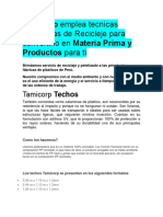 Tamicorp Tecnicas Avanzadas Reciclaje Plastico