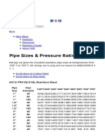 Pipe Sizes & Pressure Ratings