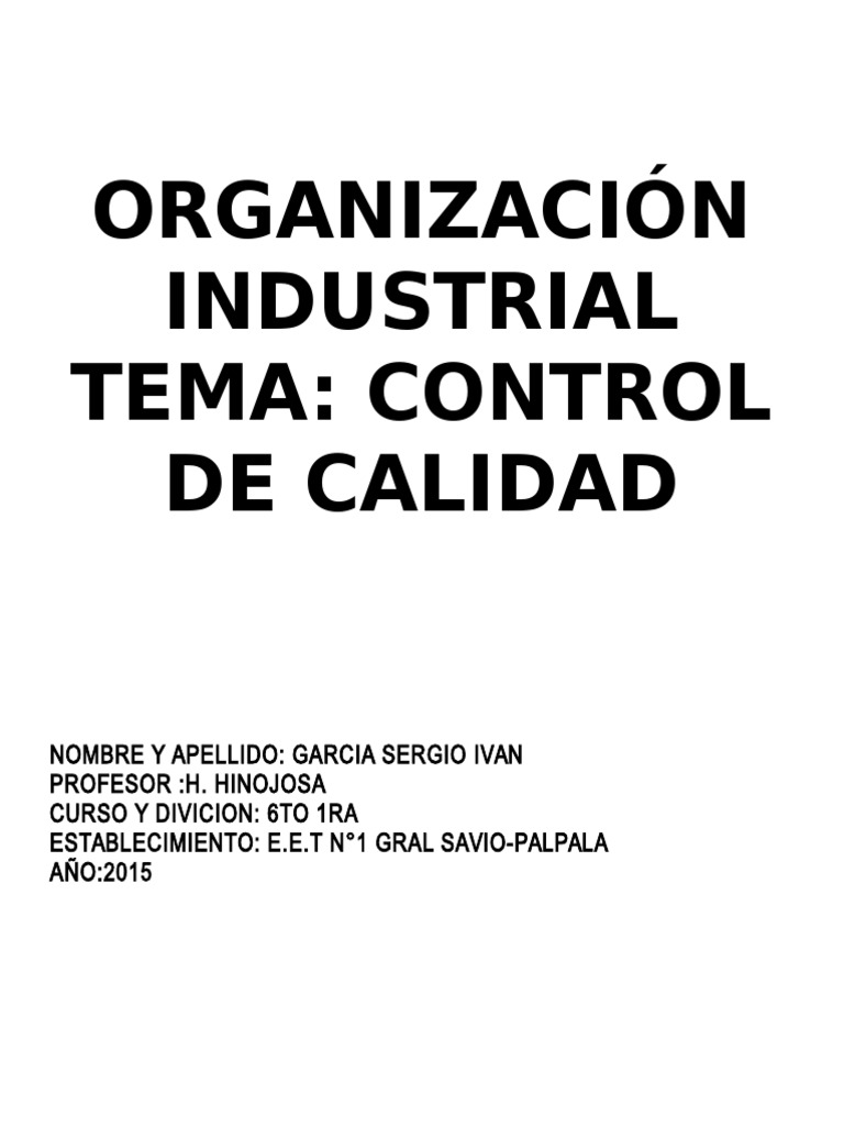 Control de Calidad en la Industria Farmacéutica | PDF | Calidad ...