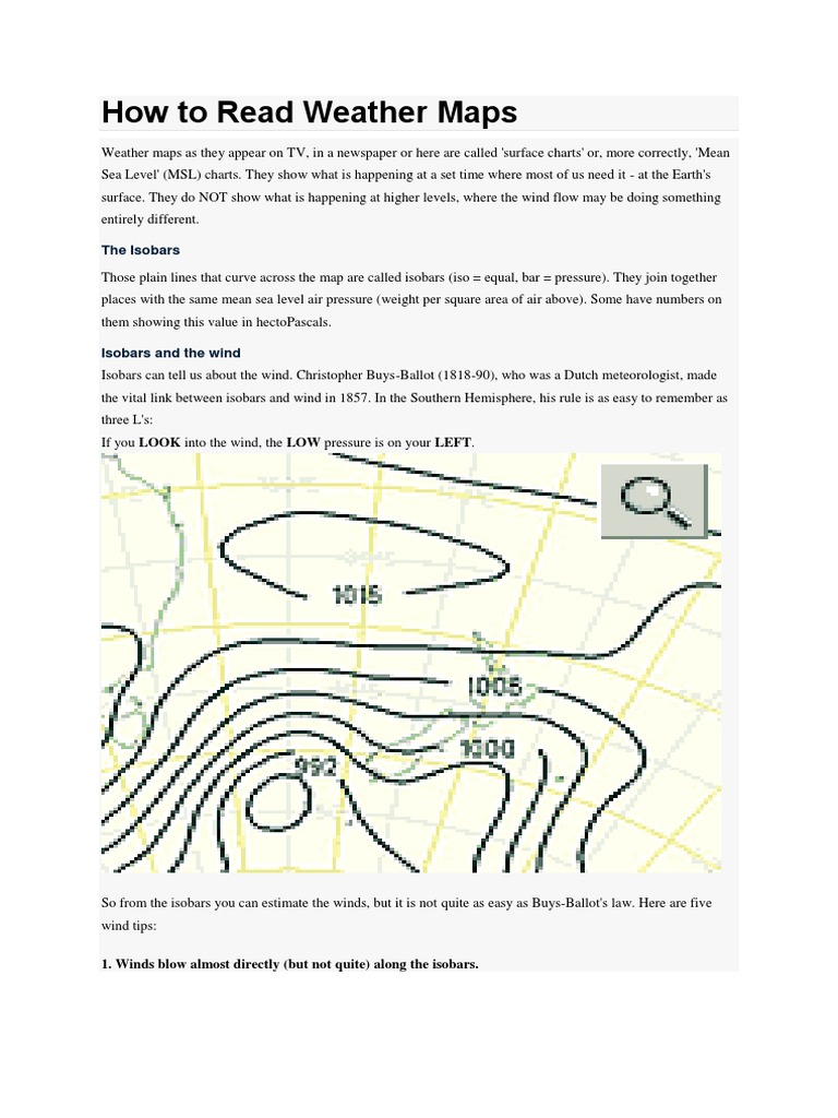 Understanding Weather Maps and Isobars | PDF | Earth Phenomena | Basic ...