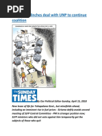 President Clinches Deal With UNP To Continue Coalition