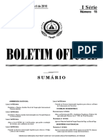 Resumo do Boletim Oficial da República de Cabo Verde de 19 de Abril de 2010