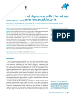 Correlation Depression vs Internet Use