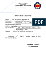 Certificate of Appearance