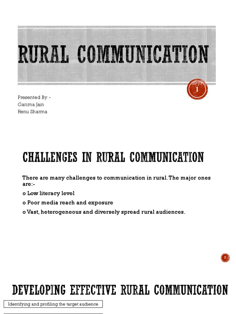 Rural Communication Strategy Challenges | PDF | Target Audience | Mass ...