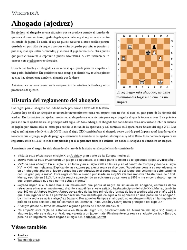 Ahogado (Ajedrez) PDF Ajedrez Teoría de juego