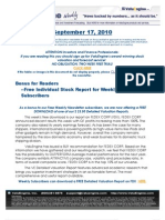 ValuEngine Weekly Newsletter September 17, 2010