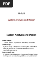 Unit II System analysis and design