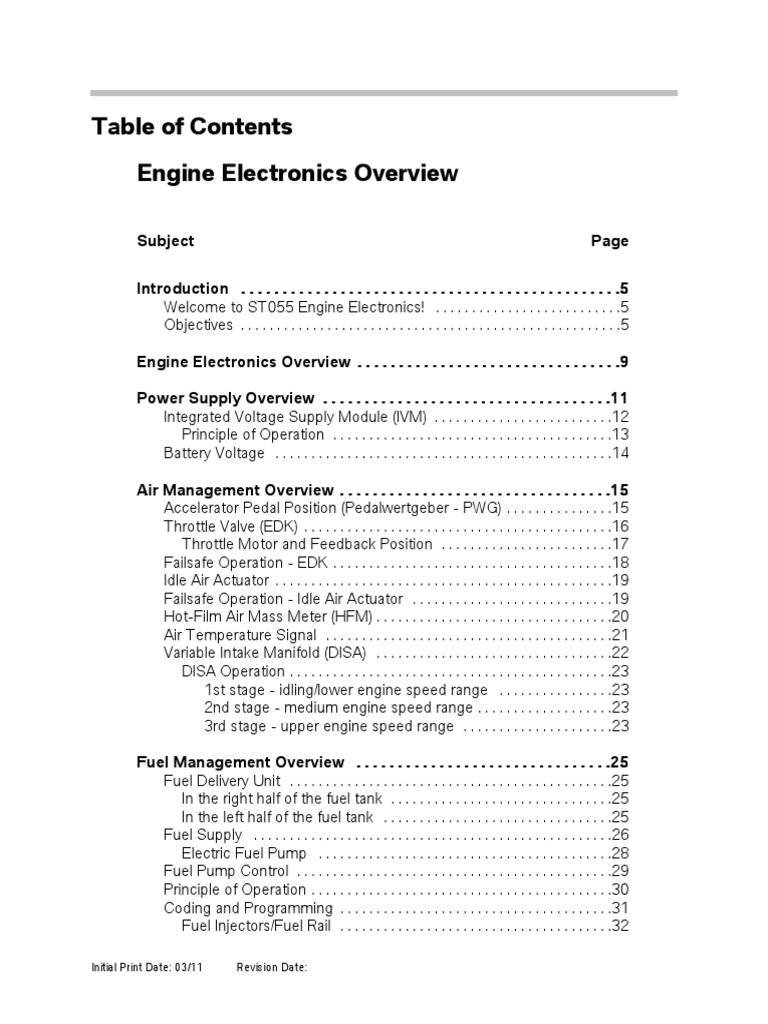 01 - Engine Electronics Overview | PDF