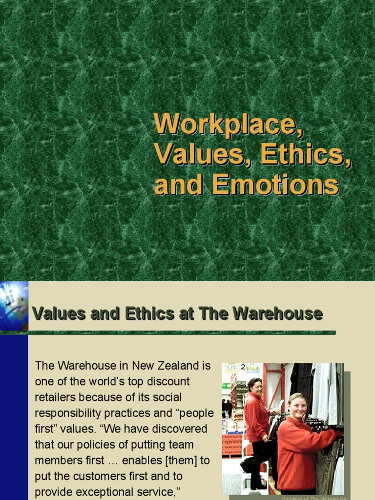 Workplace, Values, Ethics, and Emotions OB 4visit Us at Management ...