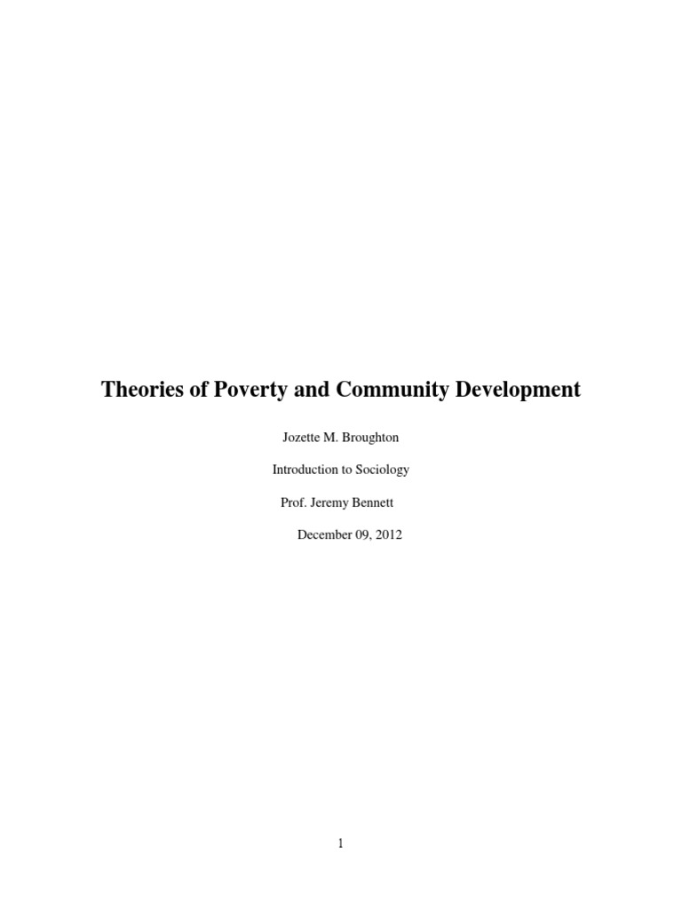 Theories of Poverty and Community Development | PDF | Social Capital ...