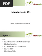 Introduction To SQL: Stone Apple Solutions Pte LTD