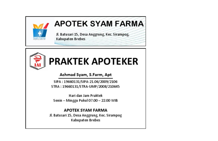 Contoh Papan Nama Apotek - Homecare24