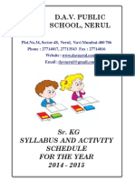 D.A.V. Public School, Nerul: Sr. KG Syllabus and Activity Schedule For The Year 2014 - 2015