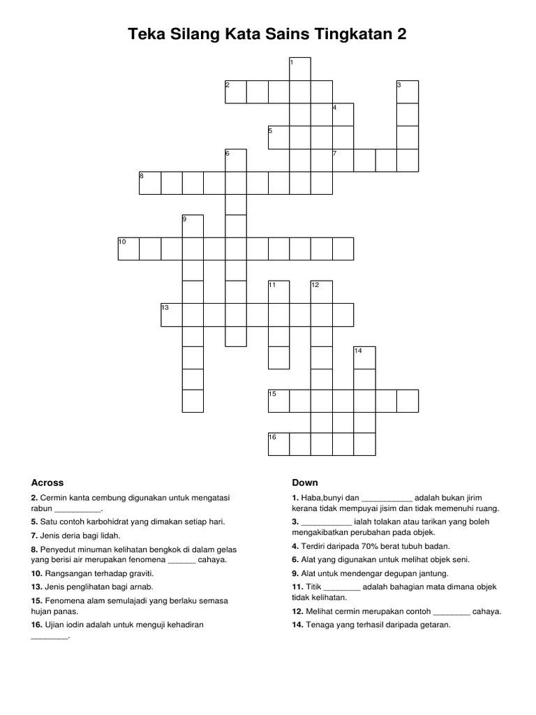 Teka Silang Kata Sains Tingkatan 2 Pdf
