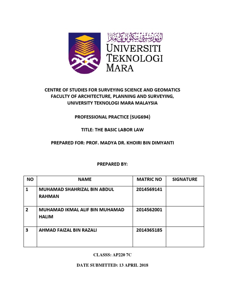 Classs: Ap220 7C Date Submitted: 13 April 2018 | PDF | Overtime ...