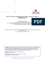 Rehabilitation For Stroke Behavioral, Temporal, and Spatial Targets For Cellular Transplants As Adjuncts To