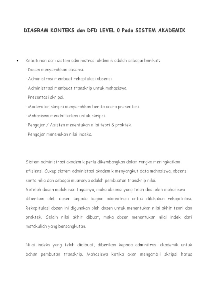 Diagram Konteks Sistem Akademik | PDF