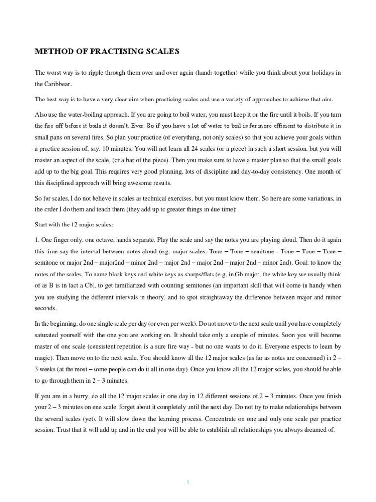 Method of Practising Scales PDF Musical Compositions Scale (Music)