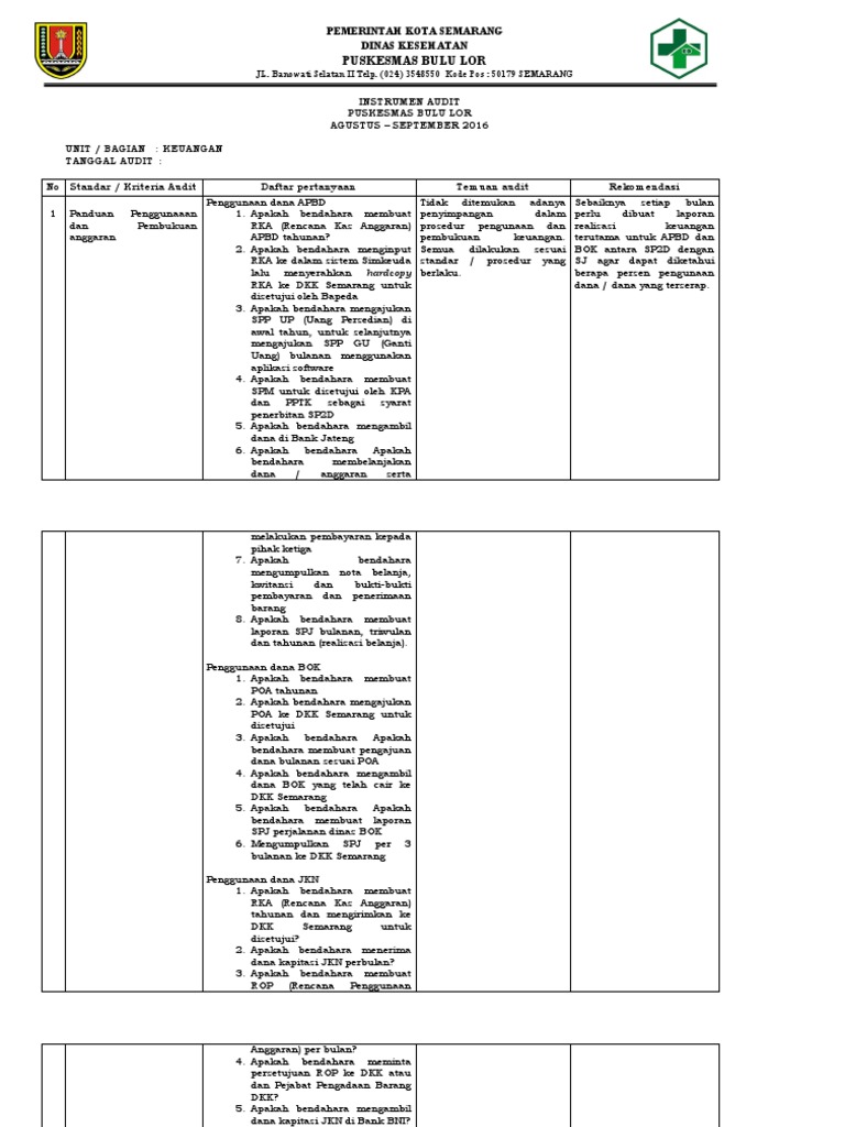 Contoh Program Audit Internal Perusahaan