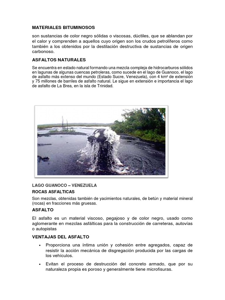 Materiales Bituminosos y sus Aplicaciones | PDF | Asfalto | Química