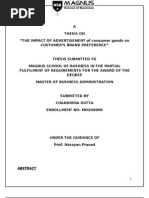 Download THE IMPACT OF ADVERTISEMENT of consumer goods on CUSTOMERS BRAND PREFERENCE by RimaBaanglore SN37641333 doc pdf