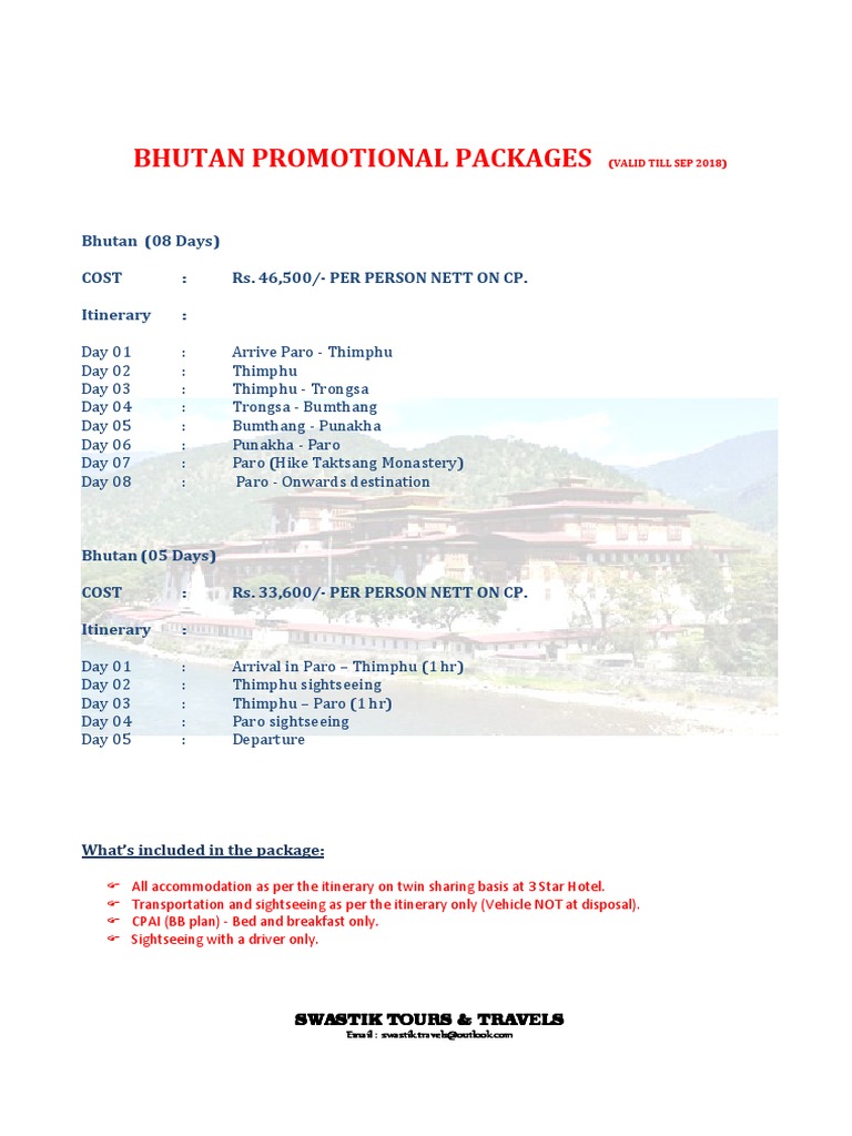 Bhutan Promotional Packages | PDF